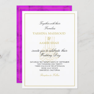 Invitation Mariage indien de Bismillah Purple Gold