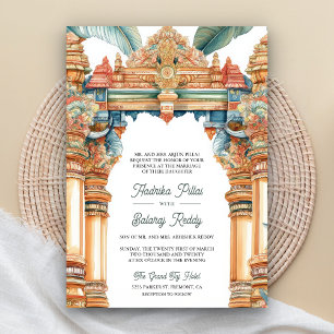 Invitation Mariage indien du sud de l'Arc complexe traditionn