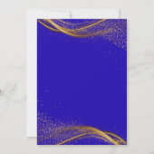 Invitation Mariage indien élégant bleu royal et or (Dos)