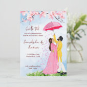 Invitation Mariage indien enregistrer la date couple avec par (Debout devant)