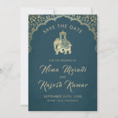 Invitation Mariage Indien Enregistrer La Date Gold Ganesha In (Devant)