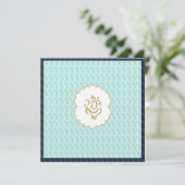 Invitation Mariage indien Ganesh Aqua & Gold (Debout devant)