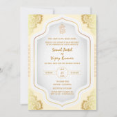 Invitation Mariage indien Ganesha Logo Éléments dorés (Devant)