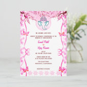Invitation Mariage indien Ganesha Pink Butfly (Debout devant)
