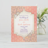 Invitation Mariage indien Glam marocain or lavande corail (Debout devant)