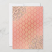 Invitation Mariage indien Glam marocain or lavande corail (Dos)