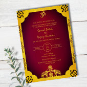 Invitation Mariage indien Golden Elements Om