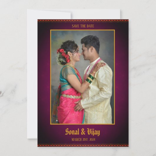 Invitation Mariage indien hindou Couple Image Chakra Design (Dos)