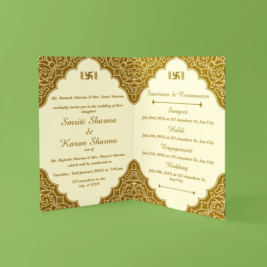 Invitation Mariage indien hindou de style traditionnel