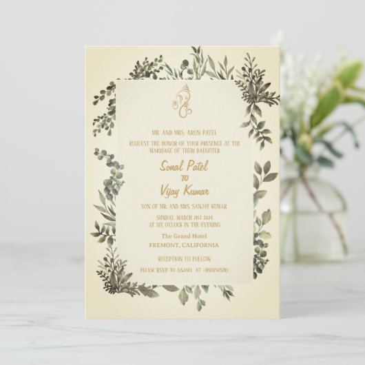 Invitation Mariage indien hindou Ganesha (Debout devant)