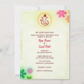 Invitation Mariage indien hindou Ganesha avec éléments florau (Devant)