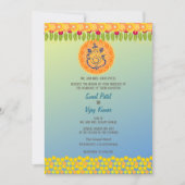 Invitation Mariage indien hindou Ganesha Floral (Devant)