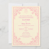 Invitation Mariage indien hindou Ganesha Logo rose complexe (Devant)