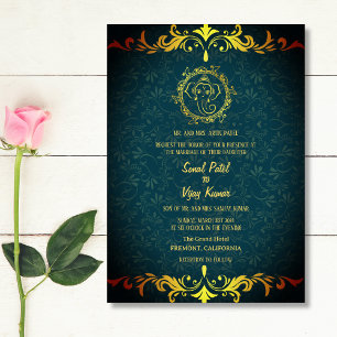Invitation Mariage indien hindou Ganesha Royal Golden