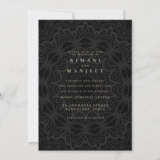Invitation Mariage Indien Hindou Hindi en Inde (Devant)