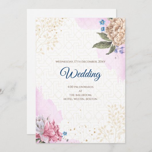 Invitation Mariage indien hindou numérique (Devant / Derrière)