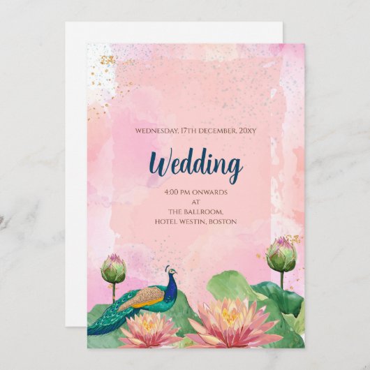 Invitation Mariage indien hindou numérique (Devant / Derrière)