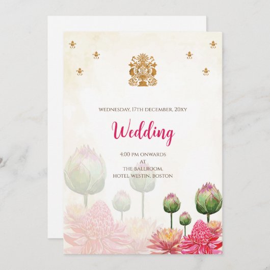 Invitation Mariage indien hindou numérique (Devant / Derrière)