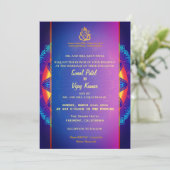 Invitation Mariage indien hindou violet rose Chakra Ganesha (Debout devant)