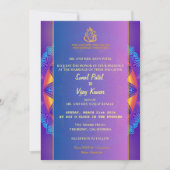 Invitation Mariage indien hindou violet rose Chakra Ganesha (Devant)