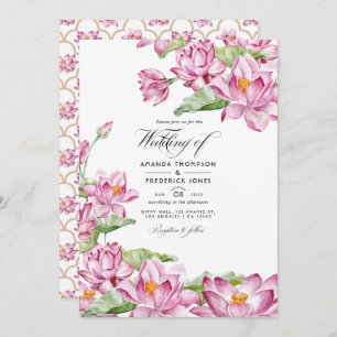 Invitation Mariage indien Lotus Flower