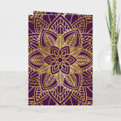 Invitation Mariage indien Mandala d'ethnie violet et or (Dos)