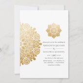Invitation Mariage indien Mandala d'Or (Devant)