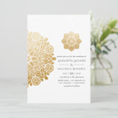 Invitation Mariage indien Mandala d'Or (Debout devant)