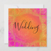 Invitation Mariage indien Mandala Pink Orange (Dos)
