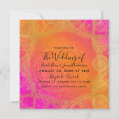 Invitation Mariage indien Mandala Pink Orange (Devant)