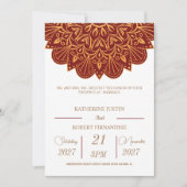 Invitation Mariage indien Mandala traditionnel OR (Devant)
