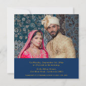 Invitation Mariage indien Mandap Ganesha Gold Script Photo (Dos)
