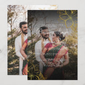 Invitation Mariage indien Mehndi moderne & traditionnel Gold (Devant / Derrière)