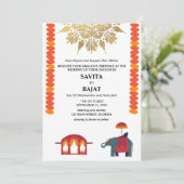 Invitation Mariage indien moderne créatif (Debout devant)