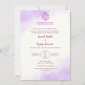 Invitation Mariage indien moderne et hindou Ganesha Logo viol (Devant)