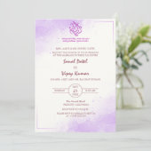 Invitation Mariage indien moderne et hindou Ganesha Logo viol (Debout devant)