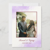 Invitation Mariage indien moderne et hindou Ganesha Logo viol (Dos)