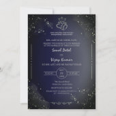 Invitation Mariage indien moderne Ganesha Logo BW (Devant)