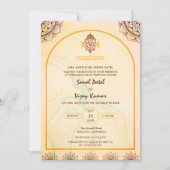 Invitation Mariage indien moderne Ganesha Logo Chakra (Devant)