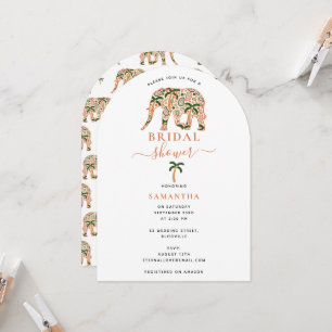 Invitation Mariage Indien Paisley Éléphants Ornés