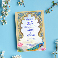 Mariage indien paon Rajastan fenêtre bleu