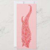 Invitation Mariage indien rose et rouge Paisley (Dos)
