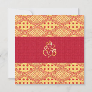 Invitation Mariage indien rouge et jaune réception