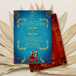 Invitation Mariage indien Royal Golden Peacock Turquoise<br><div class="desc">Célébrez l'union sacrée de deux âmes avec notre exquise carte Faire-part de mariage hindoue. Conçue exclusivement pour les mariages hindous indiens, cette carte enchanteresse saisit l'essence de la tradition et de la spiritualité. Un majestueux chakra doré grace l'arrière - plan, symbolisant l'amour éternel et l'harmonie. Orné de bénédictions divines, Lord...</div>