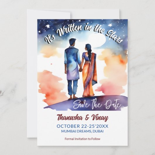 Invitation Mariage indien sauf la date qu'il est écrit en éto (Devant)