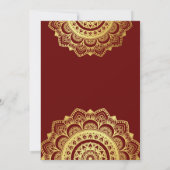 Invitation Mariage indien sauver la date marron et or (Dos)