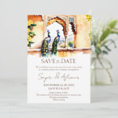 Invitation Mariage indien sauver la date paon palais Jaipur (Debout devant)