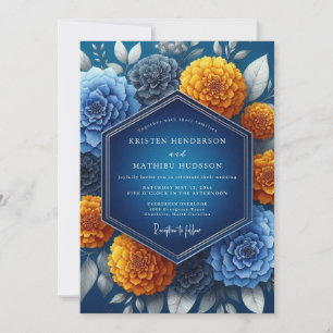 Invitation Mariage Indigo Ambre Vibrant