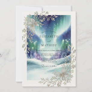Invitation Mariage Indigo Aurore Hivernal Eucalyptus