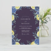 Invitation Mariage Indigo Citron Eucalyptus (Debout devant)